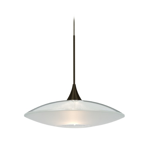 Besa Lighting Besa Lighting Spazio Frosted Glass Bronze Mini-Pendant Light 1XT-6294CL-BR