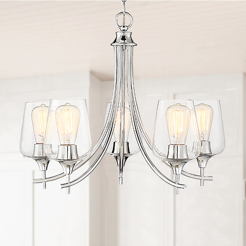 Savoy House Octave 23-Inch Chandelier in Polished Chrome with Clear Glass 1-4032-5-11