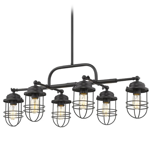 Golden Lighting Seaport Black Pendant by Golden Lighting 9808-LPBLK