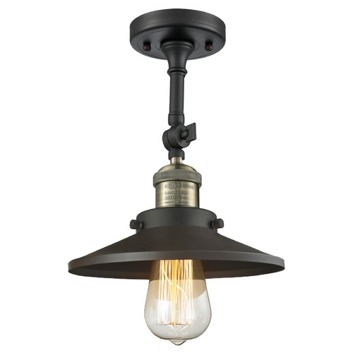 Innovations Lighting Innovations Lighting Railroad Black Antique Brass Semi-Flushmount Light 201F-BAB-M6