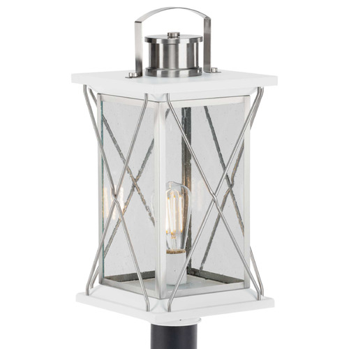 Progress Lighting Barlowe Stainless Steel & White Post Light