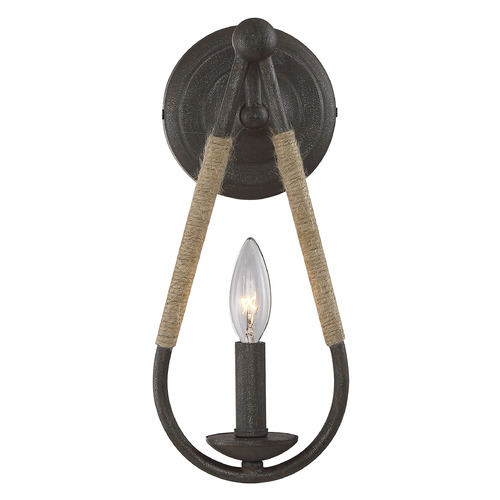 13-Inch Wall Sconce in Rusty Nail with Rope by Meridian