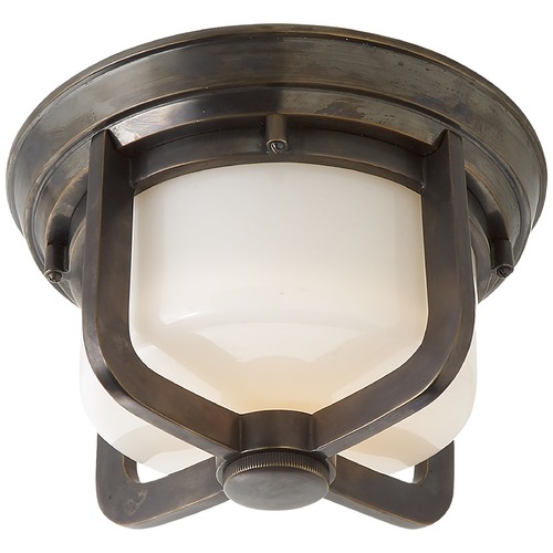 Visual Comfort Signature Collection Thomas OBrien Milton Flush Mount in Bronze by Visual Comfort Signature TOB4011BZWG