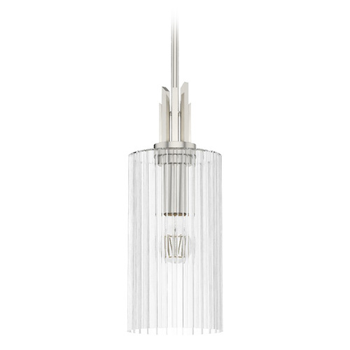 Hunter Fan Company Gatz Brushed Nickel Mini-Pendant Light with Cylindrical Shade
