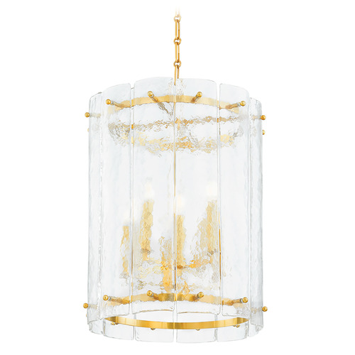 Corbett Lighting Rio Vintage Polished Brass LED Pendant Light with Cylindrical Shade