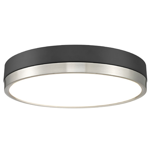 Z-Lite Algar Matte Black & Brushed Nickel LED Flushmount Light