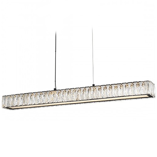 Quoizel Lighting Reese Matte Black LED Island Light with Rectangle Shade
