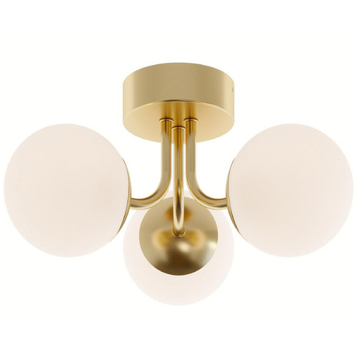 Afx Lighting Metropolitan Satin Brass LED Semi-Flushmount Light