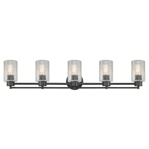 Industrial Ice Glass Bathroom Light Black 5 Lt