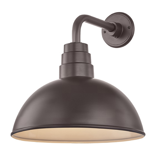 Bronze Gooseneck Barn Light with 14-Inch Dome Shade