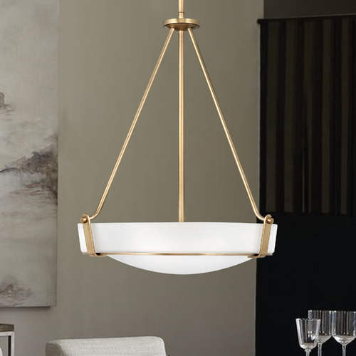 Hinkley Hinkley Hathaway Heritage Brass LED Pendant Light with Bowl / Dome Shade 3222HB-LED