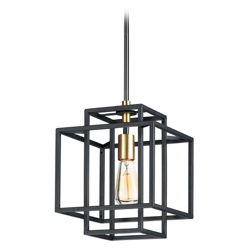 Maxim Lighting Liner Black & Satin Brass Pendant by Maxim Lighting 10246BKSBR