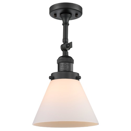 Innovations Lighting Innovations Lighting Large Cone Matte Black Semi-Flushmount Light 201F-BK-G41