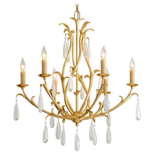 Prosecco Gold Leaf Chandelier by Corbett Lighting