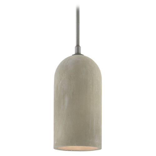 Currey and Company Lighting Currey and Company Stonemoss Hiroshi Gray / Portland Pendant Light with Cylindrical Shade 9000-0626