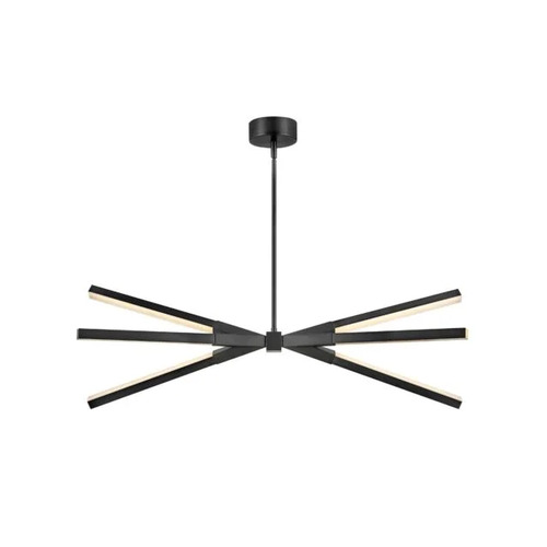 Rae Small LED Linear Chandelier in Jetted Black by Fredrick Ramond