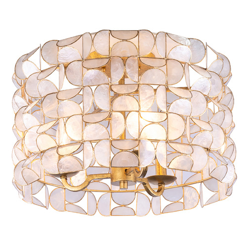 Kalco Lighting Crescent Oxidized Gold Leaf Flushmount Light