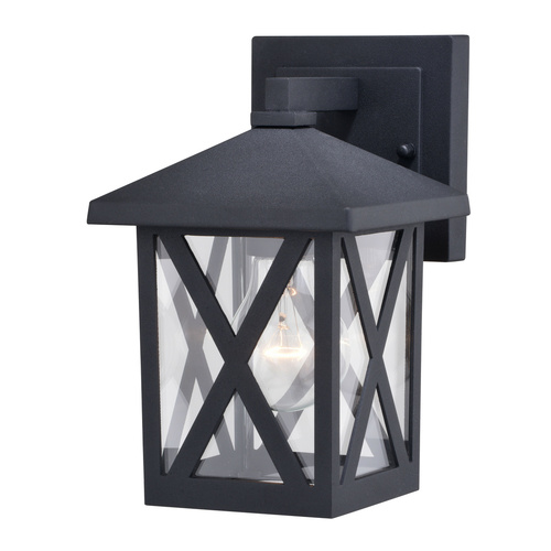 Rockford Textured Black Outdoor Wall Light by Vaxcel Lighting