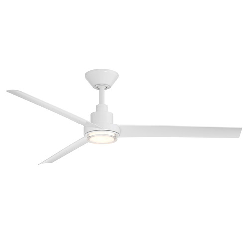Modern Forms Bolo Matte White LED Ceiling Fan with Light
