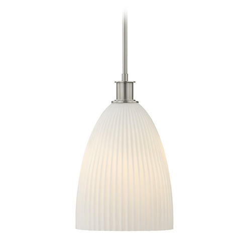 Savoy House Lighting Satin Nickel Mini-Pendant Light with Bowl / Dome Shade