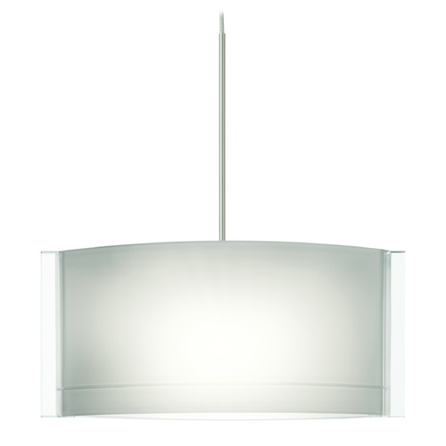 Besa Lighting Besa Lighting Jodi Satin Nickel LED Mini-Pendant Light with Oblong Shade 1XT-673006-LED-SN