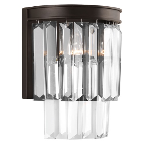 Progress Lighting 2-Light Prismatic Glass Sconce in Bronze by Progress Lighting P7198-20