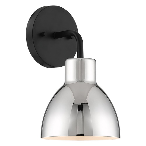 Sloan Matte Black & Polished Nickel Sconce by Nuvo Lighting