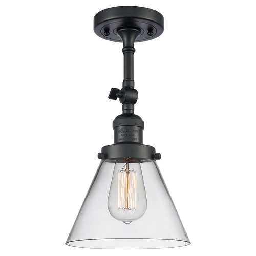 Large Cone Matte Black Semi-Flush Mount by Innovations Lighting