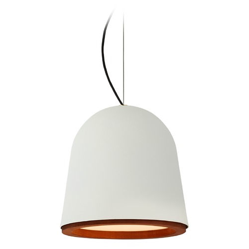 Visual Comfort Signature Collection Marie Flanigan Murphy Pendant in White & Dark Teak by Visual Comfort Signature S5125PW