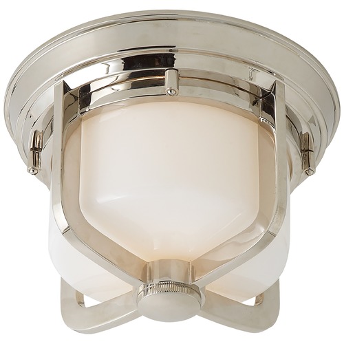 Thomas OBrien Milton Flush Mount in Polished Nickel by Visual Comfort Signature