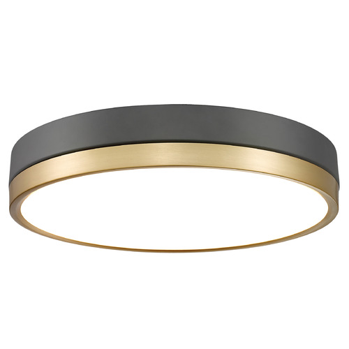 Z-Lite Algar Matte Black & Modern Gold LED Flushmount Light