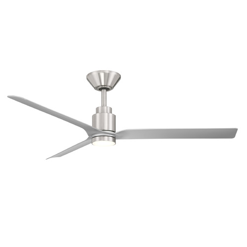 Modern Forms Smooth Brushed Nickel & Silver LED Ceiling Fan with Light
