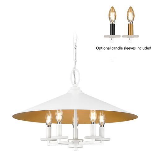 Z-Lite Z-Lite Rialto Matte White Pendant Light with Coolie Shade 1953-22MW