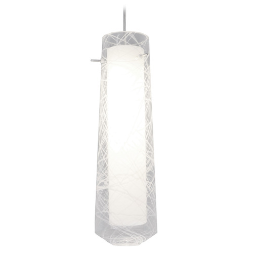 Afx Lighting Spun Satin Nickel LED Mini-Pendant Light with Cylindrical Shade