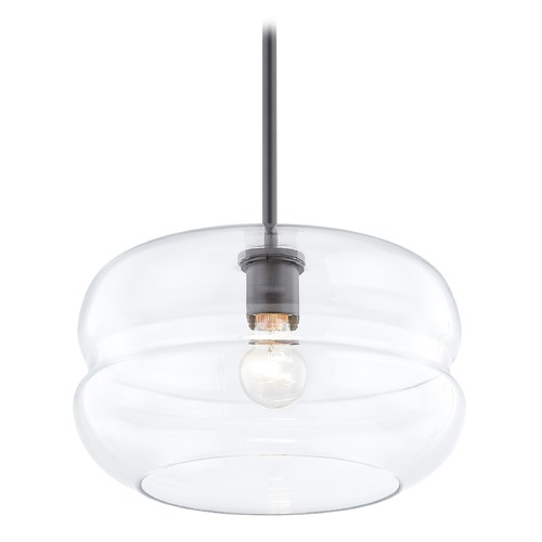 Design Classics Lighting Fest Neuvelle Bronze Mini-Pendant Light with Large Clear Rounded Drum Glass 531-220 GL1072-CL