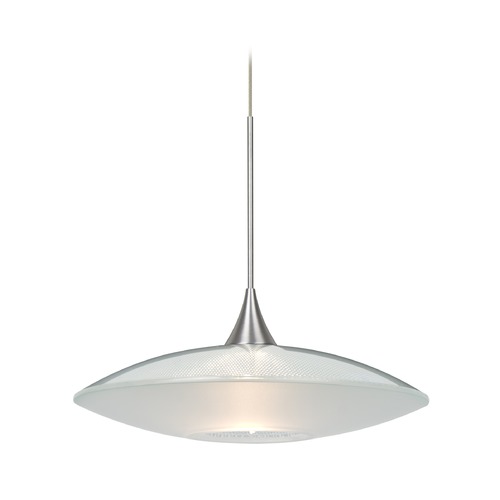 Besa Lighting Spazio Frosted Glass Satin Nickel Mini-Pendant Light