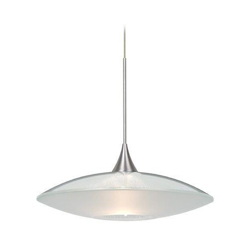 Besa Lighting Besa Lighting Spazio Frosted Glass Satin Nickel Mini-Pendant Light 1XT-6294CL-SN