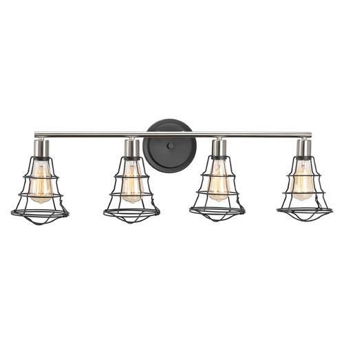 Progress Lighting Gauge Bathroom Light in Graphite & Brushed Nickel by Progress Lighting P300031-143