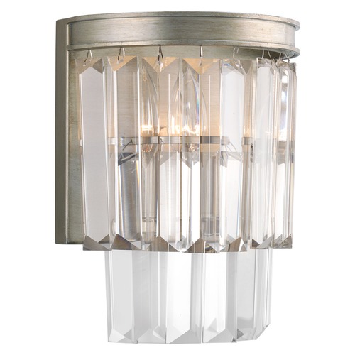 2-Light Prismatic Glass Sconce in Satin Nickel by Progress Lighting