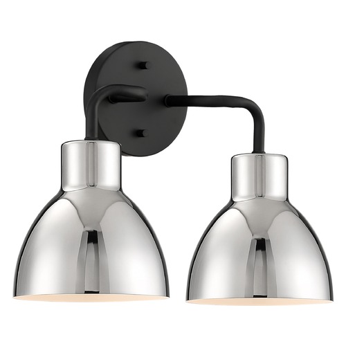 Nuvo Lighting Sloan Matte Black & Polished Nickel Bathroom Light by Nuvo Lighting 60/6772