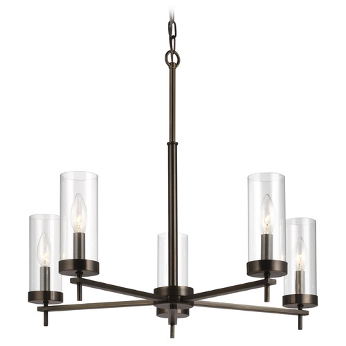Zire LED 5-Light Chandelier in Brushed Oil Rubbed Bronze by Visual Comfort Studio