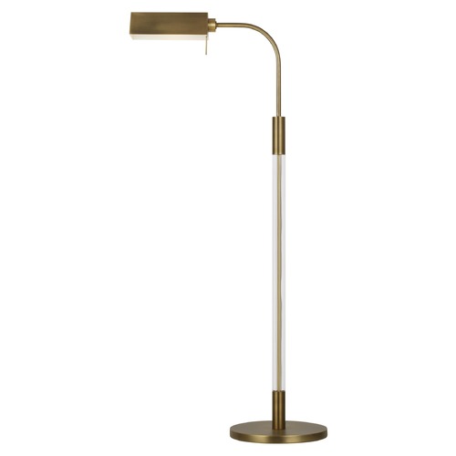 Visual Comfort Studio Collection Lauren Ralph Lauren Robert LED Time Worn Brass & Acrylic Task Floor Lamp by Visual Comfort Studio LT1061TWB1