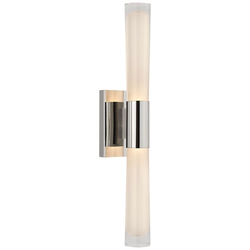 Visual Comfort Signature Collection Aerin Brenta LED Single Sconce in Polished Nickel by Visual Comfort Signature ARN2473PNCG
