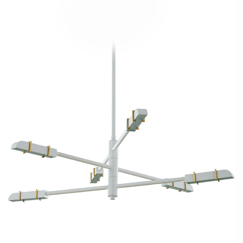 Kalco Lighting Kalco Lighting Concorde Matte White and Satin Brass LED Chandelier 517971SBW