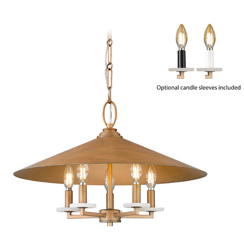 Z-Lite Rialto Signature Gold Pendant Light with Coolie Shade