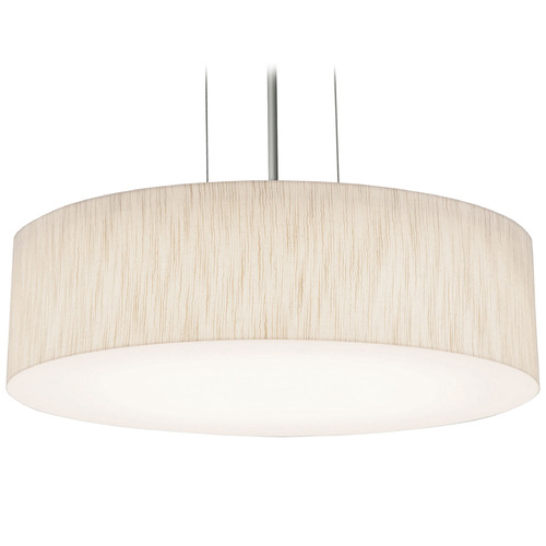 Afx Lighting Anton Satin Nickel LED Pendant Light with Drum Shade