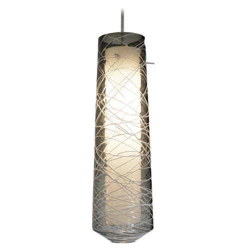 Afx Lighting Spun Satin Nickel LED Mini-Pendant Light with Cylindrical Shade