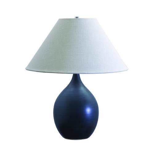 House of Troy Lighting Table Lamp with White Shade in Black Matte Finish GS300-BM