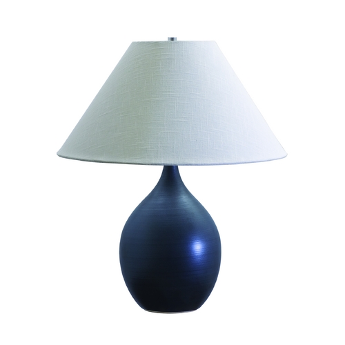 Scatchard Stoneware Table Lamp in Black Matte by House of Troy Lighting