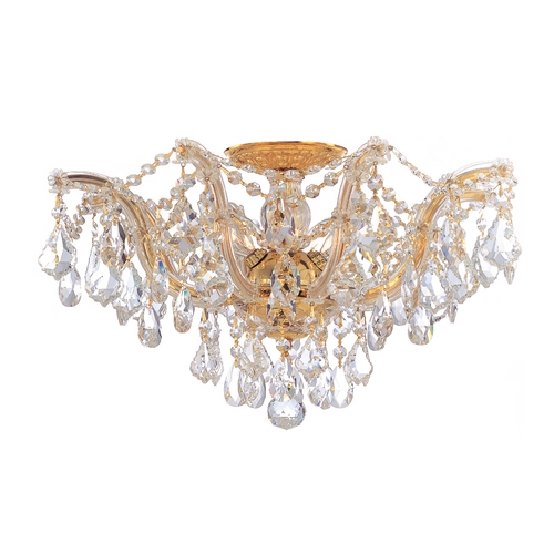 Crystorama Lighting Maria Theresa Crystal Semi-Flush Mount in Polished Gold Finish by Crystorama Lighting 4437-GD-CL-SAQ